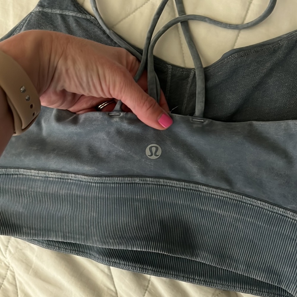 Lululemon Free To Be Bra *Long Line Rib Snow Wash Washed size 10 - Picture 3 of 16